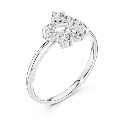 Om Diamond Statement Ring | Silver Rose Plated Craftsmanship | Elegant Spiritual Luxury Gift Jewelry