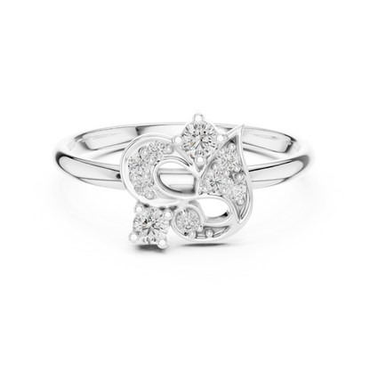 Om Diamond Statement Ring | Silver Rose Plated Craftsmanship | Elegant Spiritual Luxury Gift Jewelry