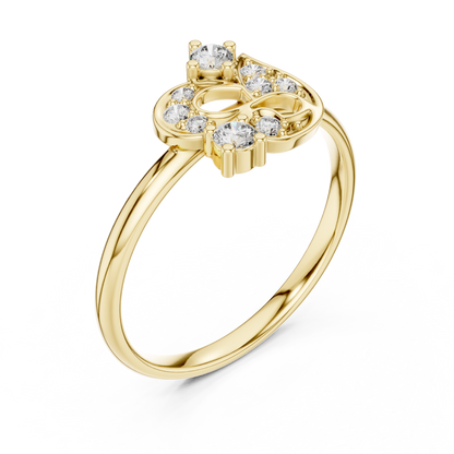 Om Diamond Statement Ring | Silver Rose Plated Craftsmanship | Elegant Spiritual Luxury Gift Jewelry