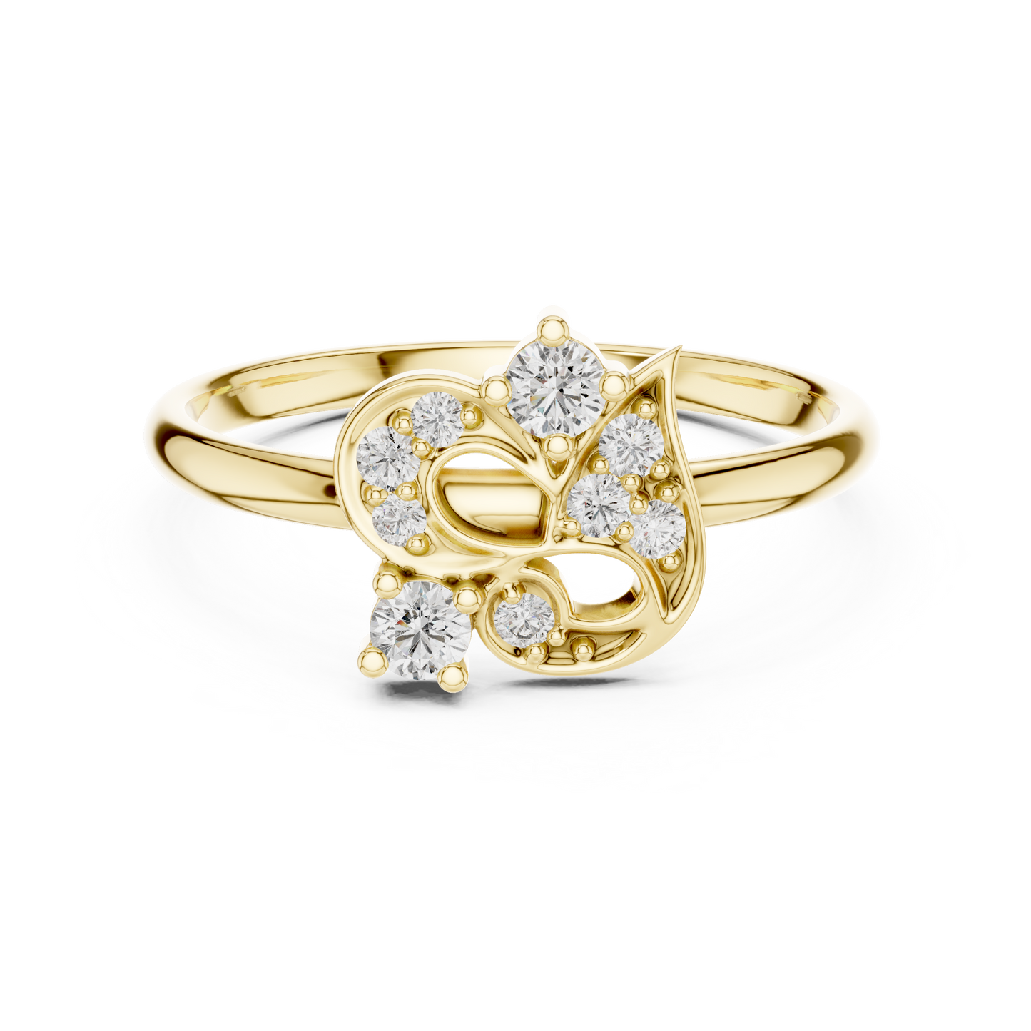 Om Diamond Statement Ring | Silver Rose Plated Craftsmanship | Elegant Spiritual Luxury Gift Jewelry