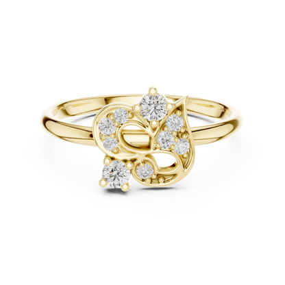 Om Diamond Statement Ring | Silver Rose Plated Craftsmanship | Elegant Spiritual Luxury Gift Jewelry