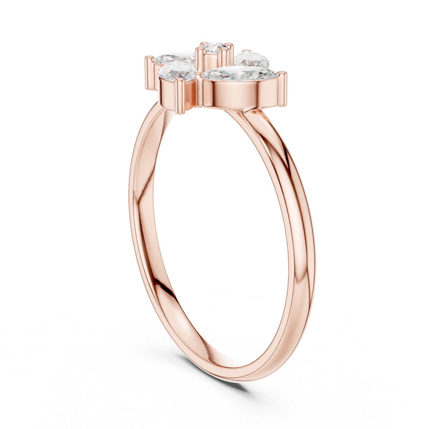 Marquise Diamond Cluster Ring | Moissanite Diamond Floral Design | Elegant Engagement Gift For Her