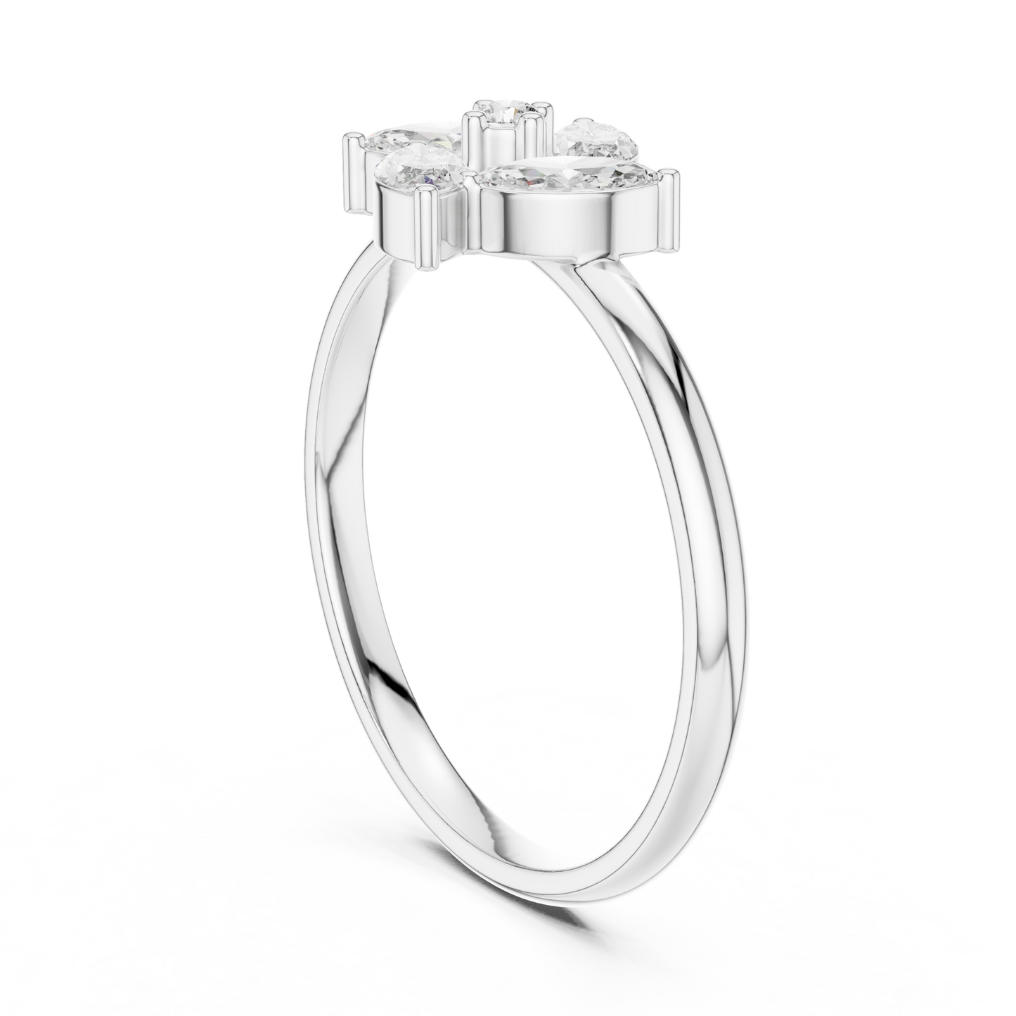 Marquise Diamond Cluster Ring | Moissanite Diamond Floral Design | Elegant Engagement Gift For Her