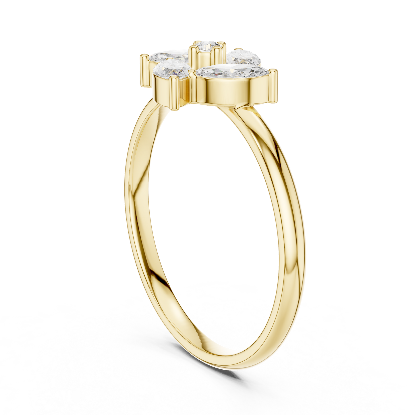 Marquise Diamond Cluster Ring | Moissanite Diamond Floral Design | Elegant Engagement Gift For Her