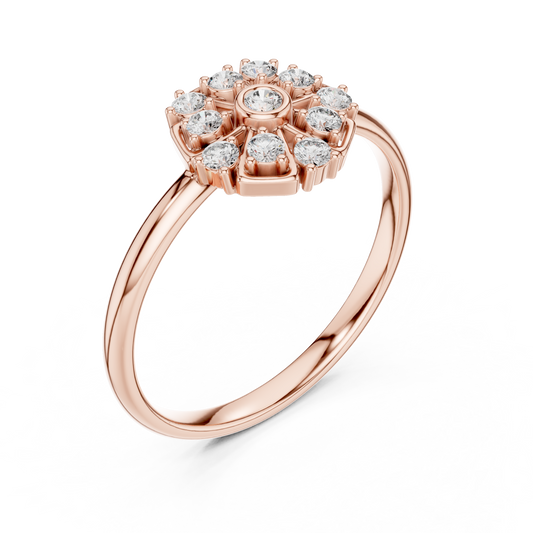 Brilliant Cluster Diamond Ring | Elegant Floral 925 Sterling Silver  Setting | Perfect Gift For Her Love