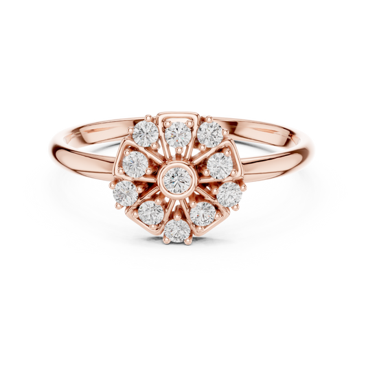 Brilliant Cluster Diamond Ring | Elegant Floral 925 Sterling Silver  Setting | Perfect Gift For Her Love