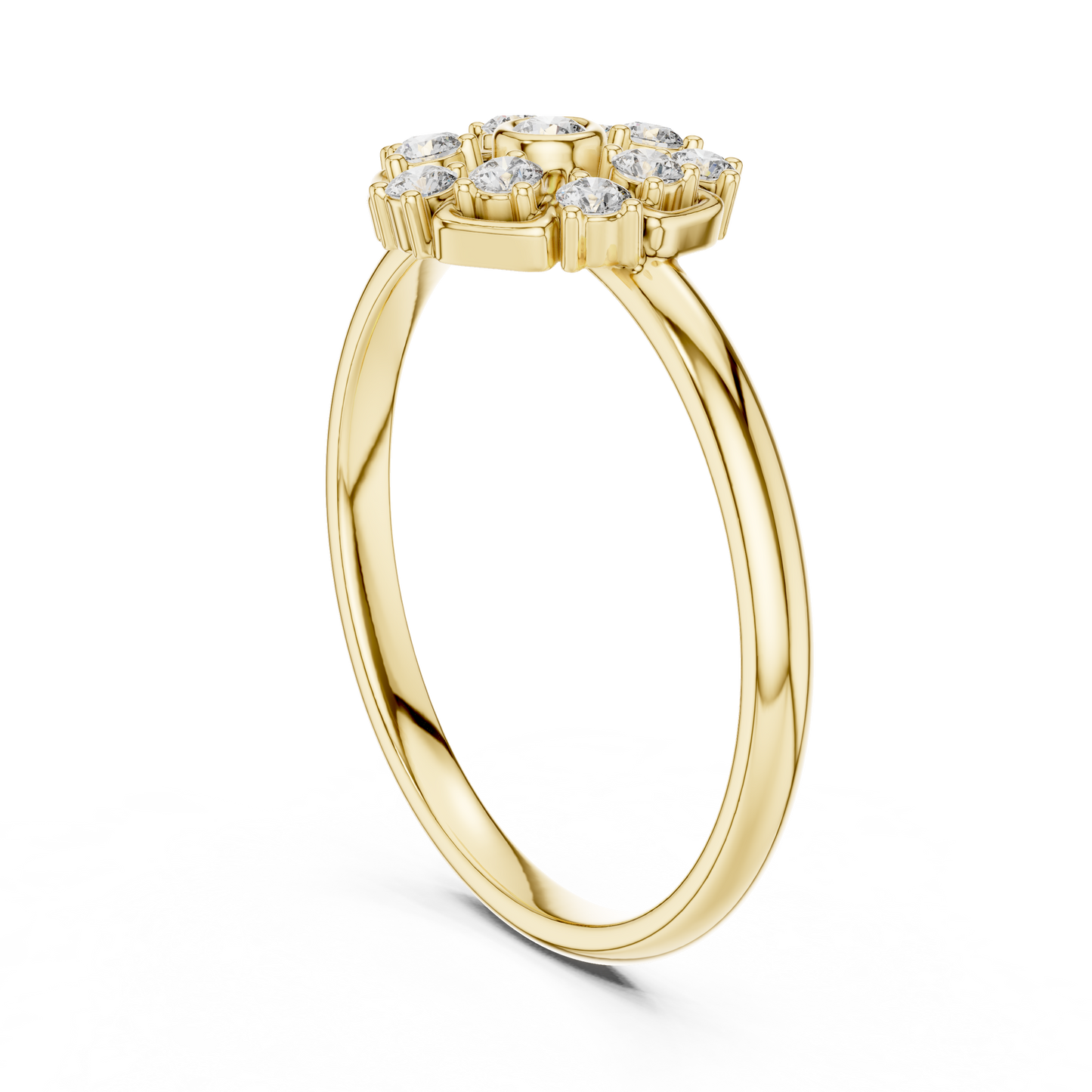 Brilliant Cluster Diamond Ring | Elegant Floral Gold Setting | Perfect Gift For Her Love