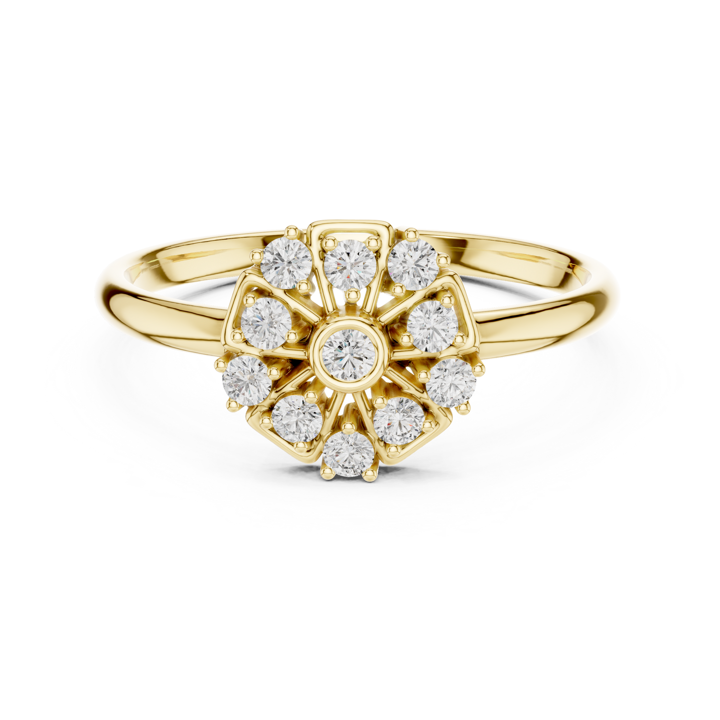Brilliant Cluster Diamond Ring | Elegant Floral Gold Setting | Perfect Gift For Her Love