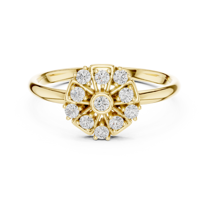 Brilliant Cluster Diamond Ring | Elegant Floral Gold Setting | Perfect Gift For Her Love