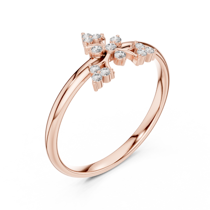 Stylish Floral Diamond Rings | Fine Silver Rose Plated Jewelry | Made For Elegant Everyday Glamour
