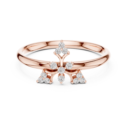 Stylish Floral Diamond Rings | Fine Silver Rose Plated Jewelry | Made For Elegant Everyday Glamour