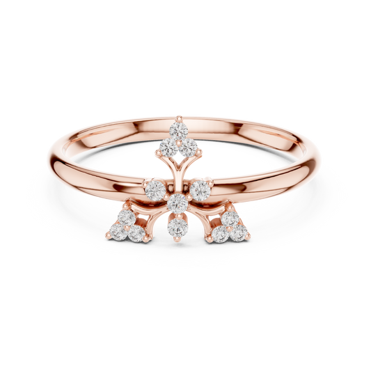 Stylish Floral Diamond Rings | Fine Silver Rose Plated Jewelry | Made For Elegant Everyday Glamour