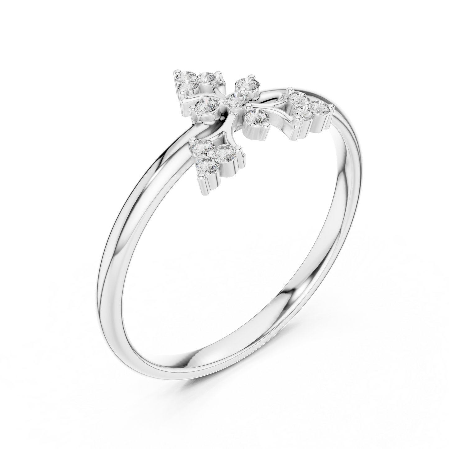 Stylish Floral Diamond Rings | Fine Silver Rose Plated Jewelry | Made For Elegant Everyday Glamour
