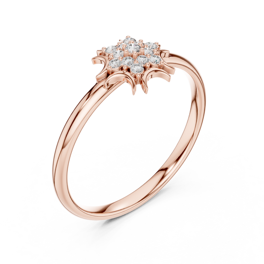 Aureline Bloom in Quiet Fire - Premium Diamond Ring | Crafted 925 Sterling Silver Luxury | Made For Life Celebrations