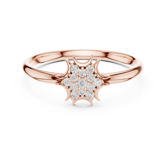 Aureline Bloom in Quiet Fire - Premium Diamond Ring | Crafted 925 Sterling Silver Luxury | Made For Life Celebrations