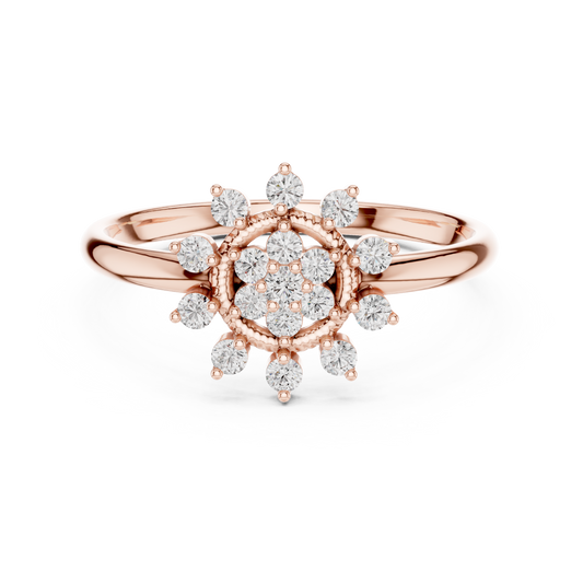 Radiant floral diamond ring - crafted to celebrate love elegance - brilliance forever moments beautifully