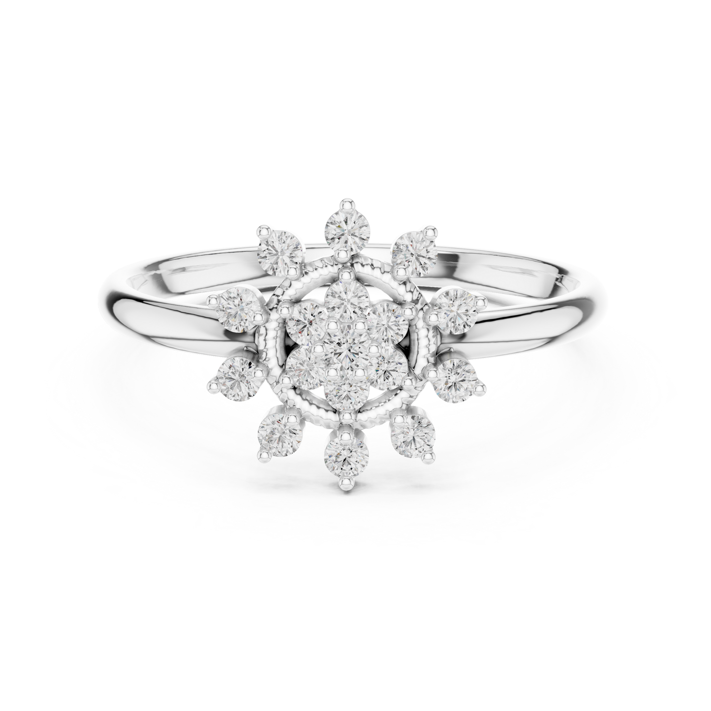 Radiant floral diamond ring - crafted to celebrate love elegance - brilliance forever moments beautifully