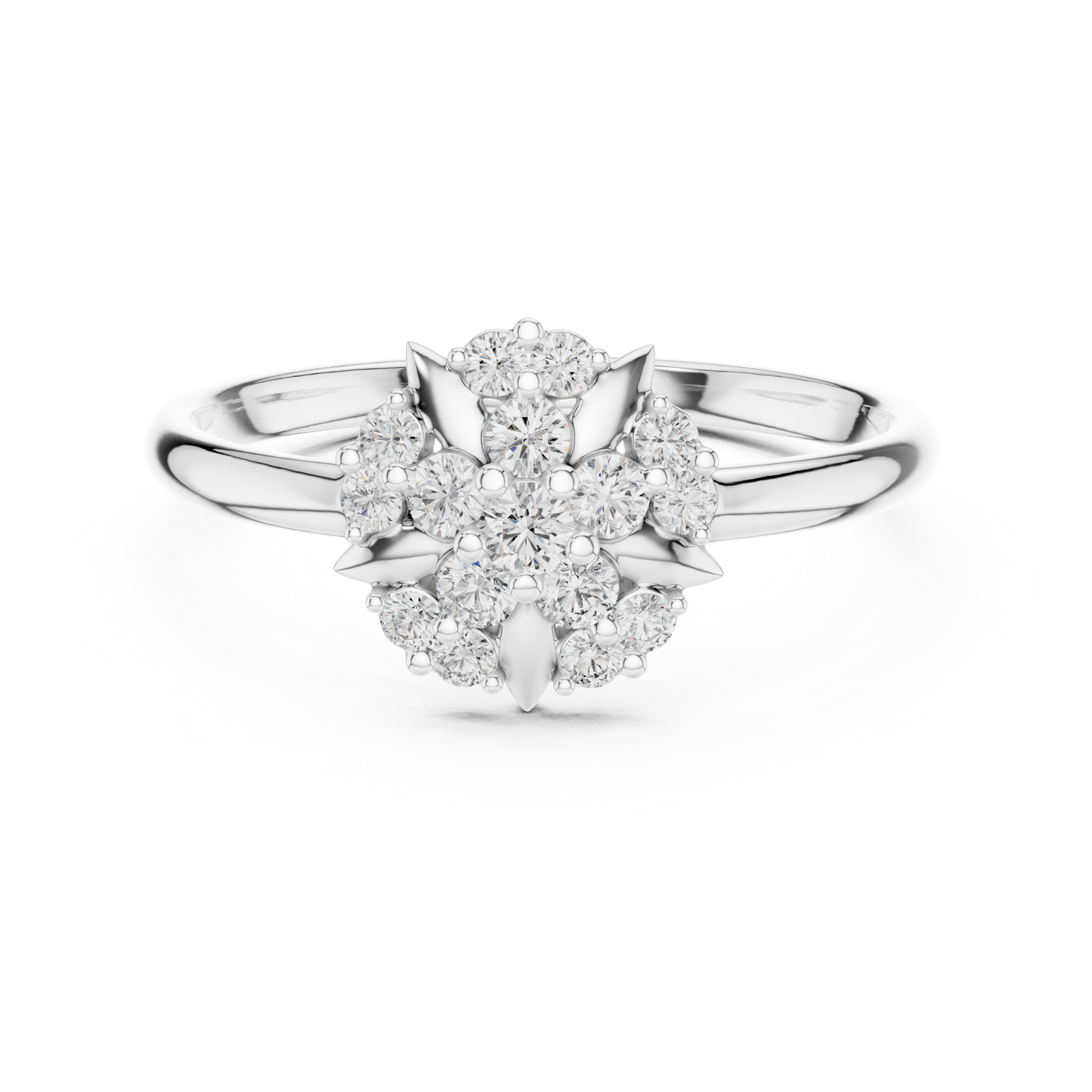 Brilliant floral diamond design / premium 925 Sterling Silver craftsmanship shines / elegance made for forever moments