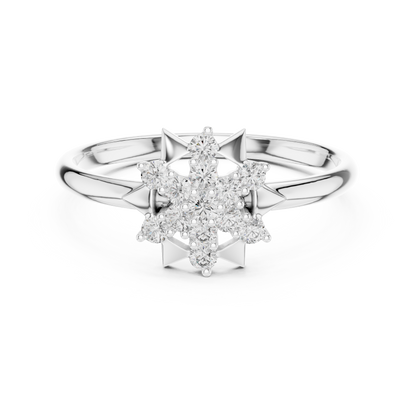 Cosmic Star Diamond Ring - Premium 925 Sterling Silver  Statement Jewelry - Romantic Anniversary Gift For Women