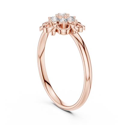 Aristocratic Floral Diamond Ring - Vintage 925 Sterling Silver Cluster Masterpiece - Legacy Jewelry Designed To Endure