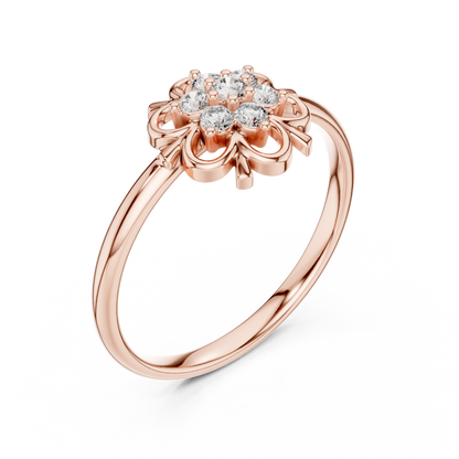 Aristocratic Floral Diamond Ring - Vintage 925 Sterling Silver Cluster Masterpiece - Legacy Jewelry Designed To Endure