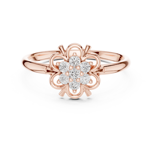 Aristocratic Floral Diamond Ring - Vintage Gold Cluster Masterpiece - Legacy Jewelry Designed To Endure