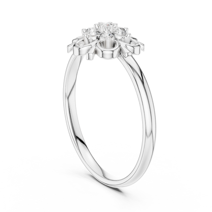 Aristocratic Floral Diamond Ring - Vintage 925 Sterling Silver Cluster Masterpiece - Legacy Jewelry Designed To Endure