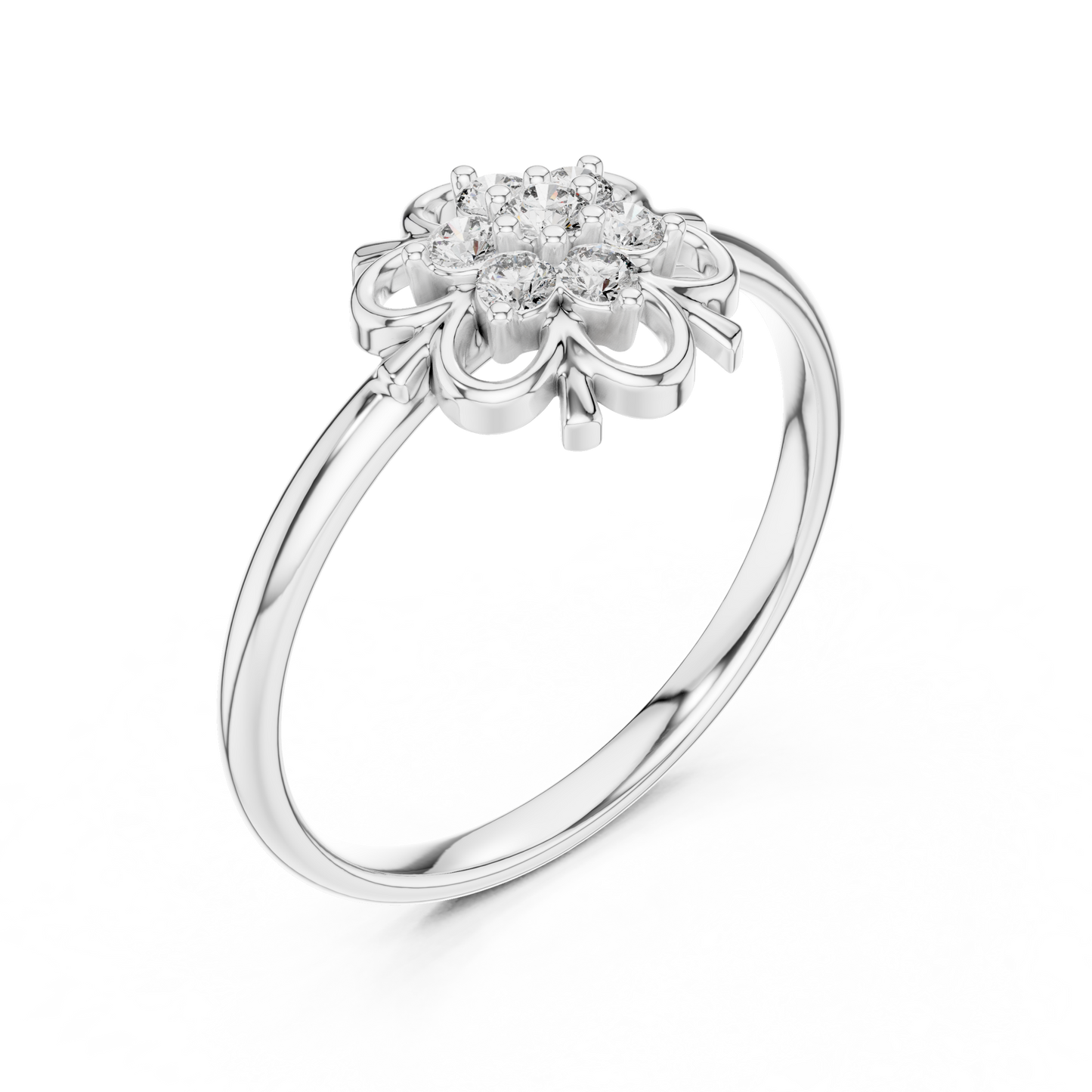 Aristocratic Floral Diamond Ring - Vintage 925 Sterling Silver Cluster Masterpiece - Legacy Jewelry Designed To Endure