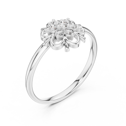 Aristocratic Floral Diamond Ring - Vintage 925 Sterling Silver Cluster Masterpiece - Legacy Jewelry Designed To Endure