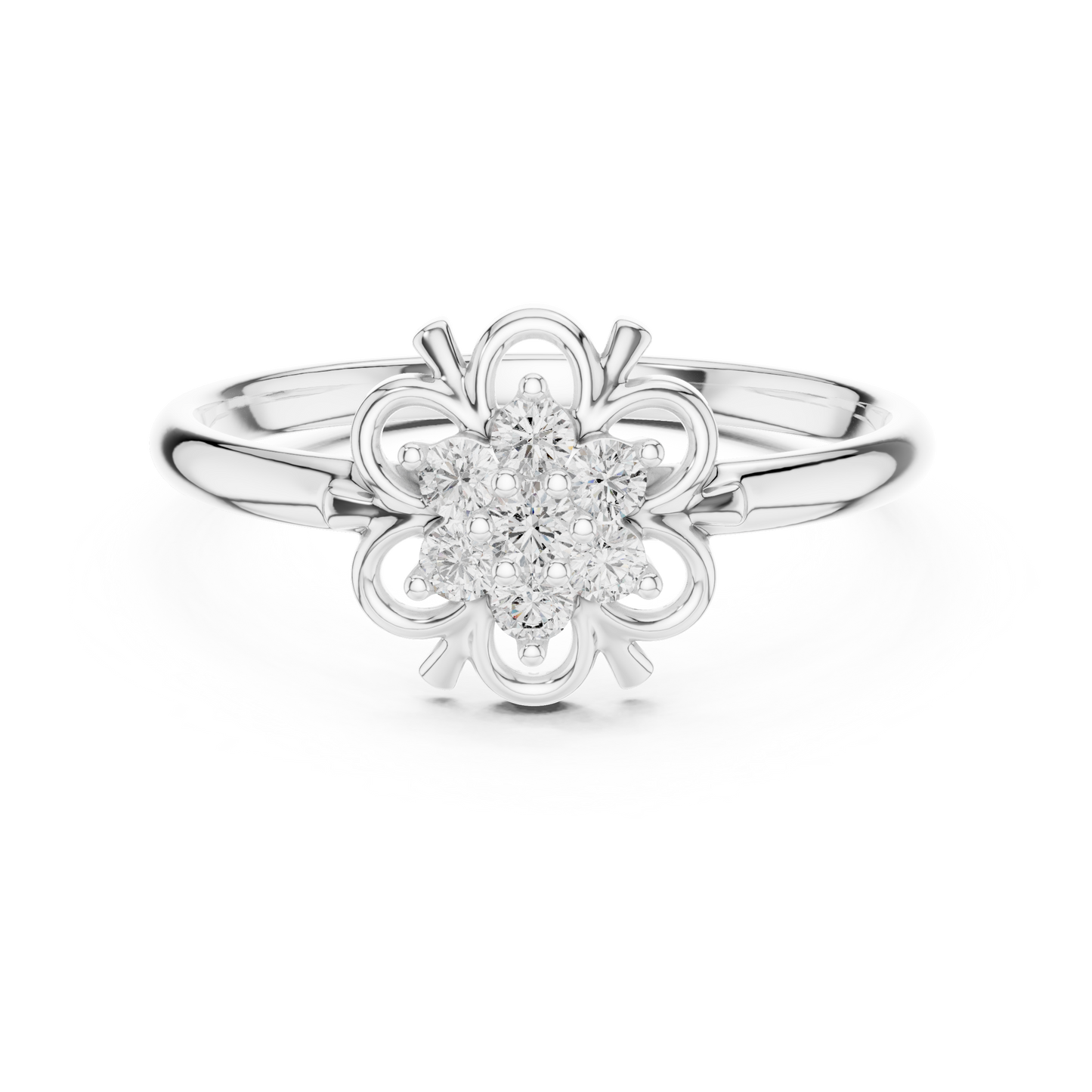 Aristocratic Floral Diamond Ring - Vintage 925 Sterling Silver Cluster Masterpiece - Legacy Jewelry Designed To Endure