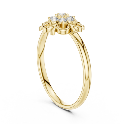 Aristocratic Floral Diamond Ring - Vintage 925 Sterling Silver Cluster Masterpiece - Legacy Jewelry Designed To Endure