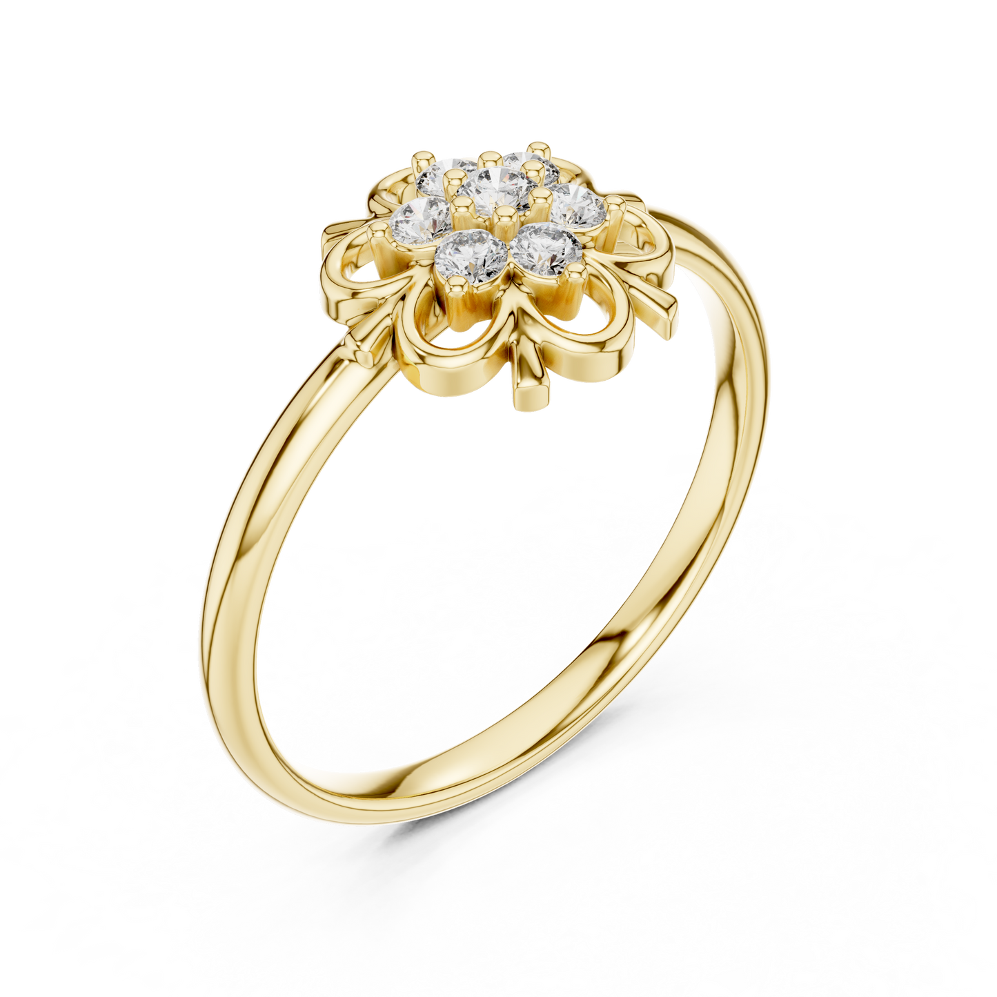 Aristocratic Floral Diamond Ring - Vintage 925 Sterling Silver Cluster Masterpiece - Legacy Jewelry Designed To Endure