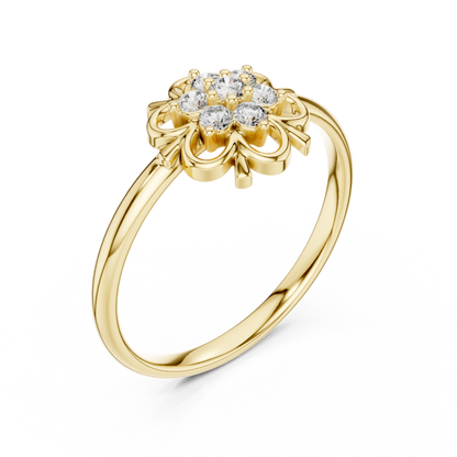 Aristocratic Floral Diamond Ring - Vintage 925 Sterling Silver Cluster Masterpiece - Legacy Jewelry Designed To Endure