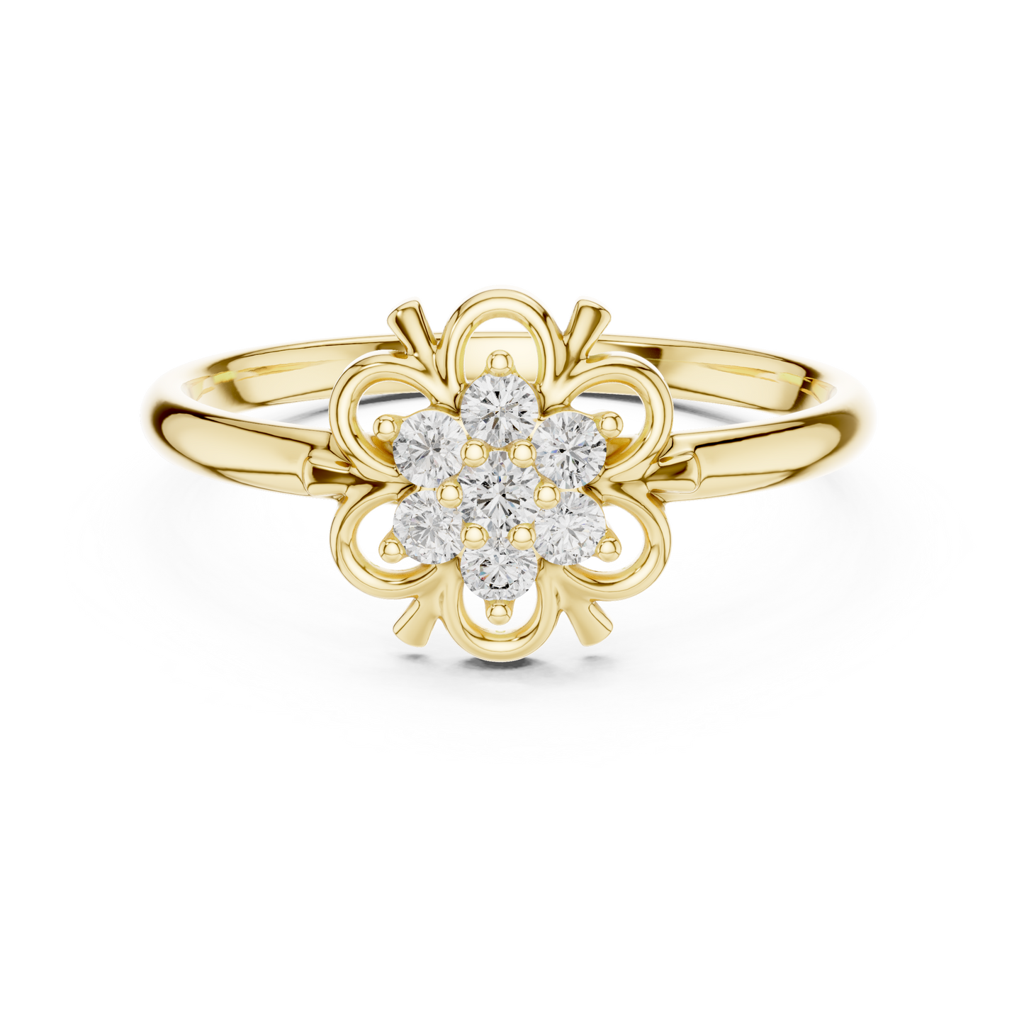 Aristocratic Floral Diamond Ring - Vintage 925 Sterling Silver Cluster Masterpiece - Legacy Jewelry Designed To Endure