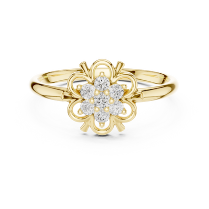 Aristocratic Floral Diamond Ring - Vintage 925 Sterling Silver Cluster Masterpiece - Legacy Jewelry Designed To Endure