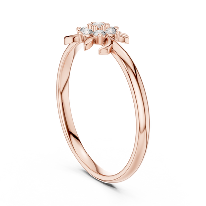 Lumière Bloom Diamond Ring | Fine 925 Sterling Silver Radiance | Soft Power Feminine Statement