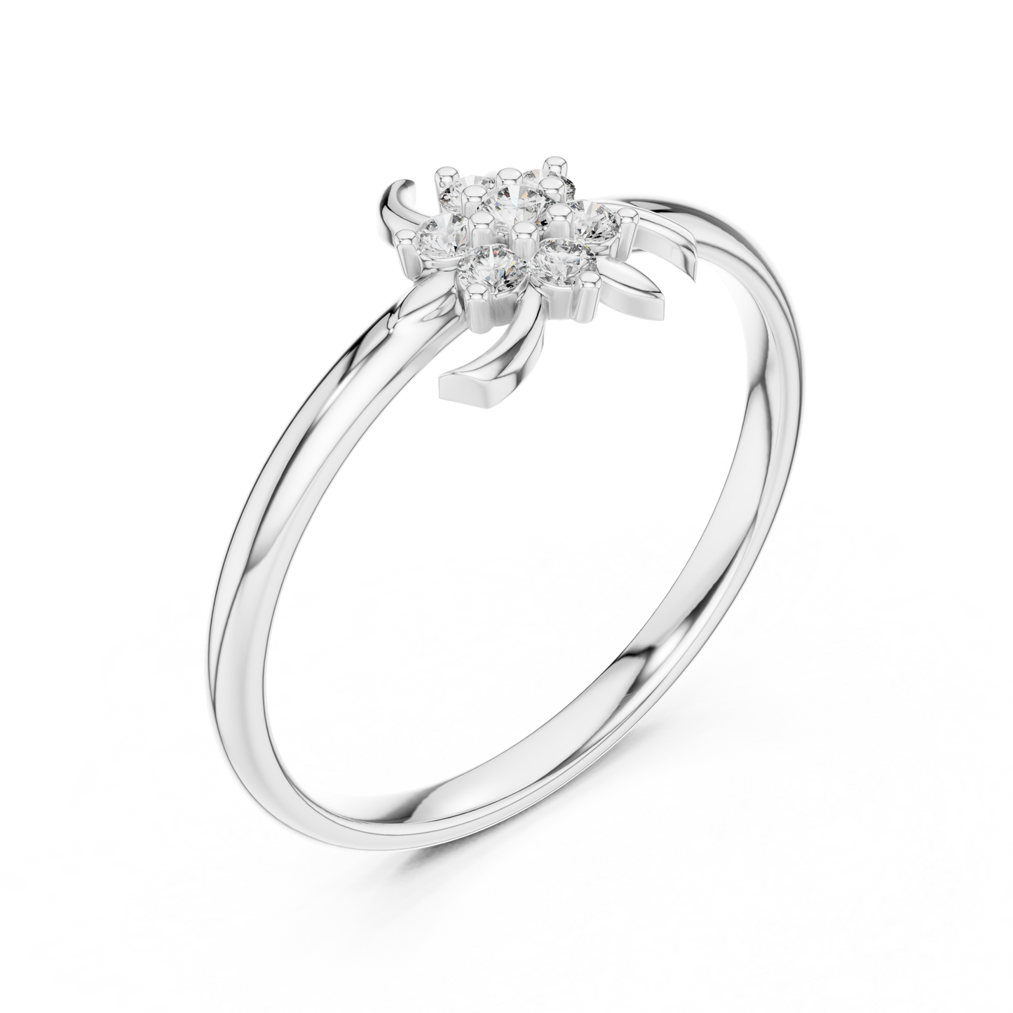 Lumière Bloom Diamond Ring | Fine 925 Sterling Silver Radiance | Soft Power Feminine Statement