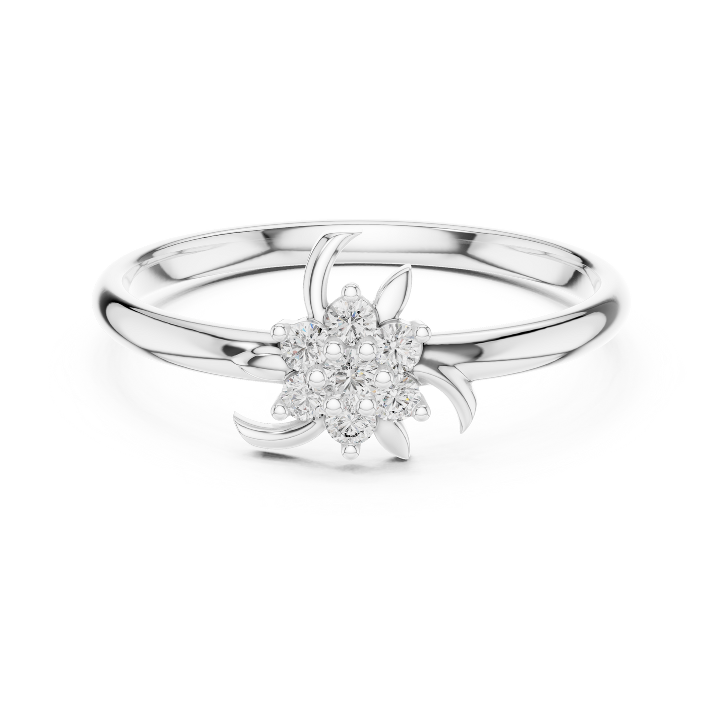 Lumière Bloom Diamond Ring | Fine 925 Sterling Silver Radiance | Soft Power Feminine Statement