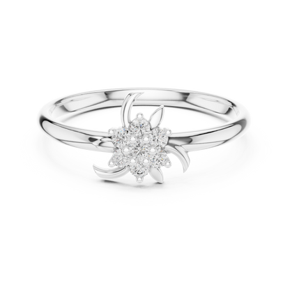 Lumière Bloom Diamond Ring | Fine 925 Sterling Silver Radiance | Soft Power Feminine Statement