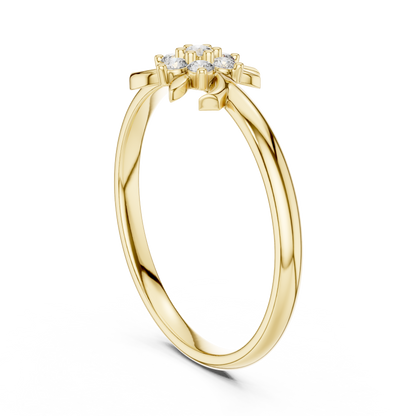 Lumière Bloom Diamond Ring | Fine 925 Sterling Silver Radiance | Soft Power Feminine Statement