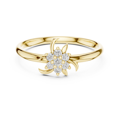 Lumière Bloom Diamond Ring | Fine 925 Sterling Silver Radiance | Soft Power Feminine Statement