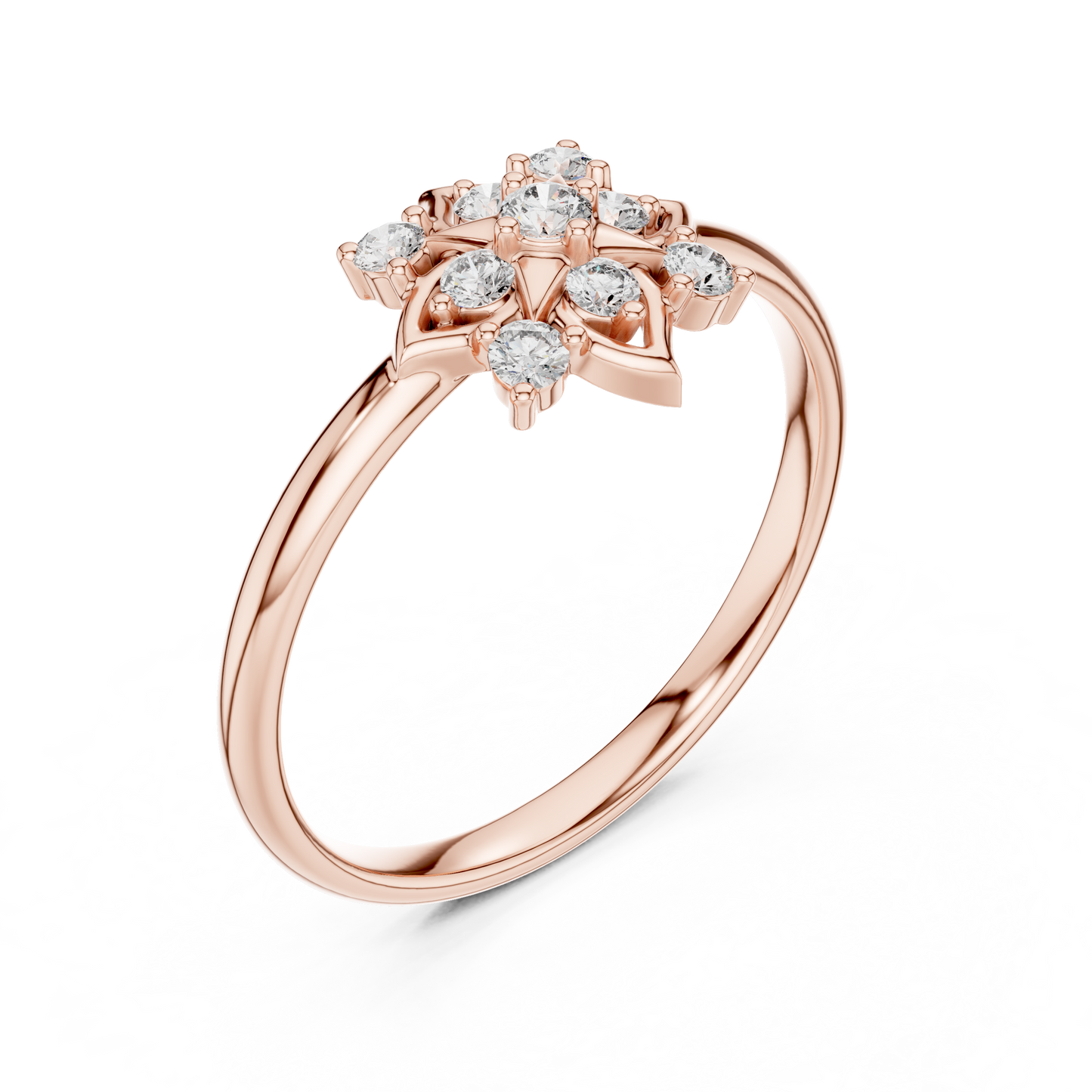 Heavenly Star Diamond Ring | Luxury Floral Gold Craft | Designed To Shine Forever