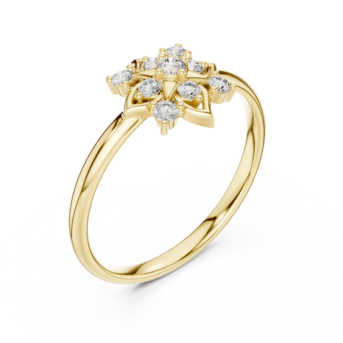 Heavenly Star Diamond Ring | Luxury Floral Gold Craft | Designed To Shine Forever