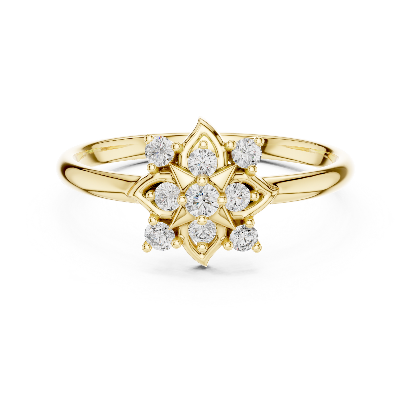 Heavenly Star Diamond Ring | Luxury Floral Gold Craft | Designed To Shine Forever