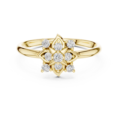 Heavenly Star Diamond Ring | Luxury Floral Gold Craft | Designed To Shine Forever