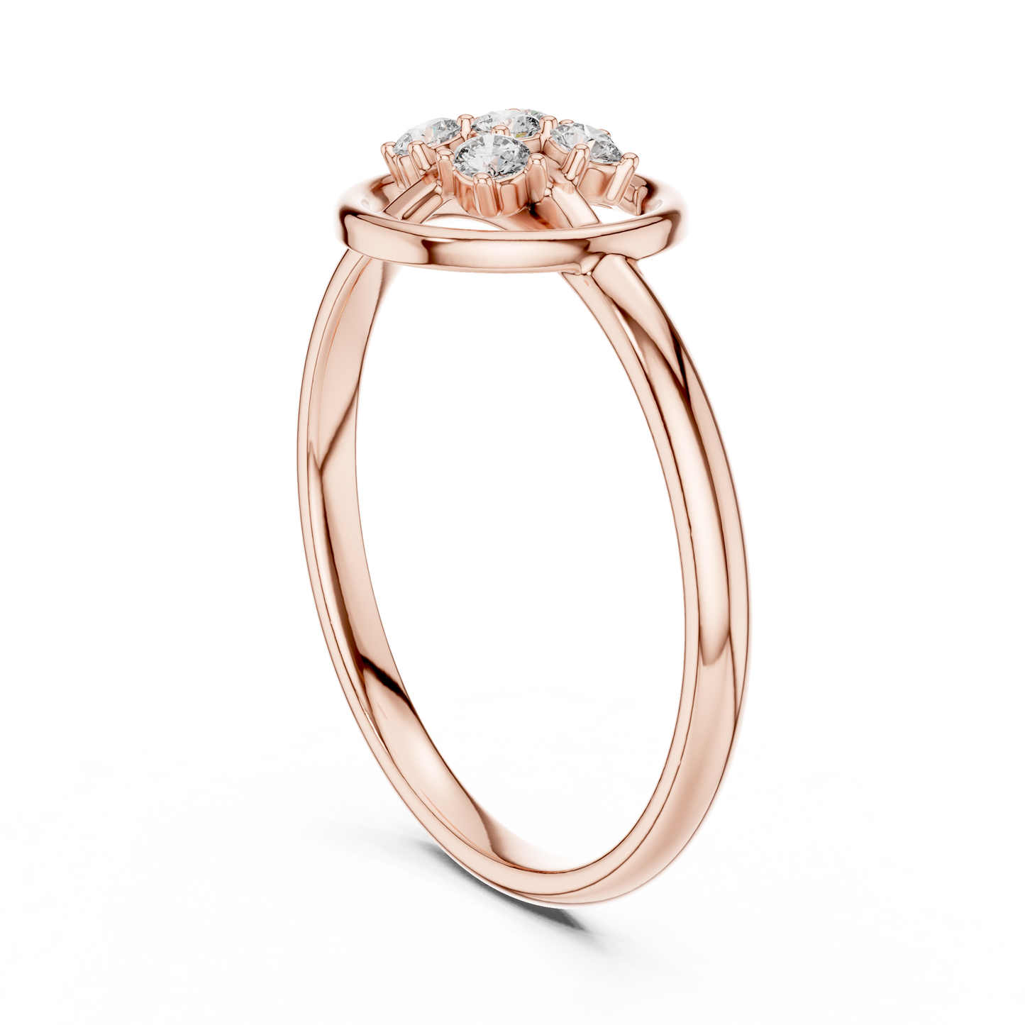 Seraphic Circle Diamond Ring | High Jewelry Silver Gold Plated Atelier | Celestial Minimalist Statement Of Love