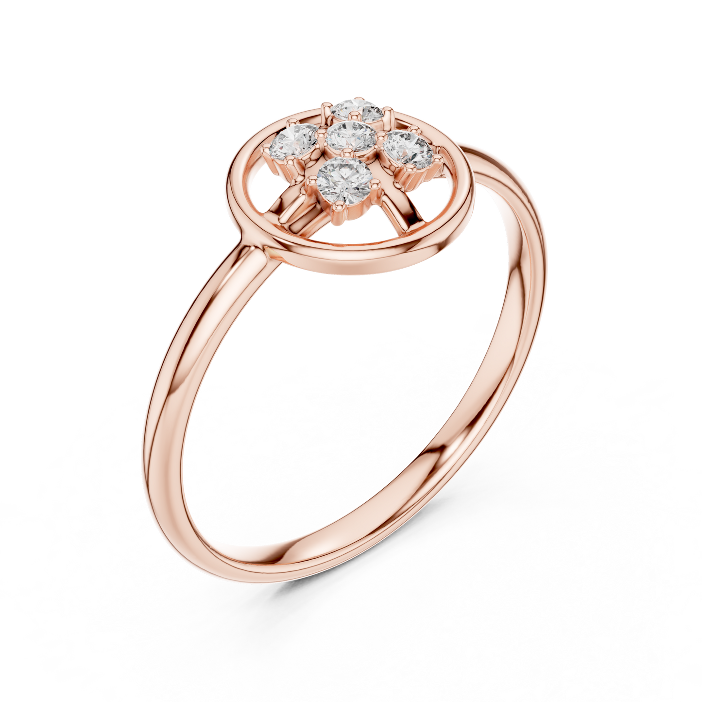 Seraphic Circle Diamond Ring | High Jewelry Silver Gold Plated Atelier | Celestial Minimalist Statement Of Love