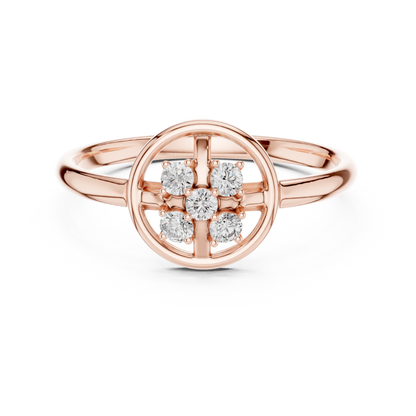 Seraphic Circle Diamond Ring | High Jewelry Silver Gold Plated Atelier | Celestial Minimalist Statement Of Love