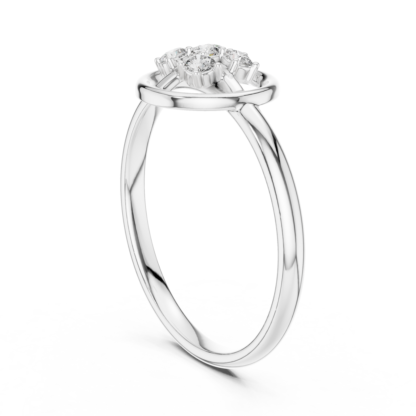 Seraphic Circle Diamond Ring | High Jewelry Silver Gold Plated Atelier | Celestial Minimalist Statement Of Love