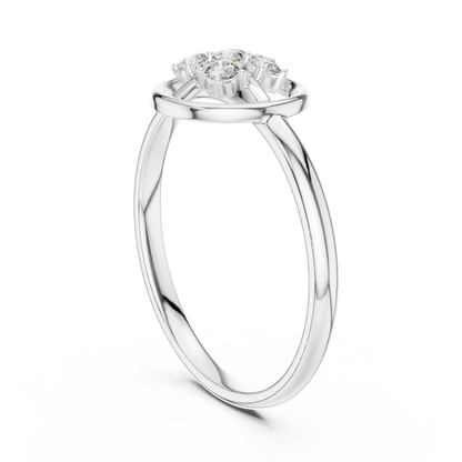 Seraphic Circle Diamond Ring | High Jewelry Silver Gold Plated Atelier | Celestial Minimalist Statement Of Love